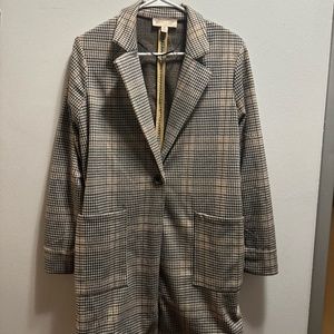 Philosophy Women's Plaid Houndstooth Long Lenght Blazer Jacket Size Small